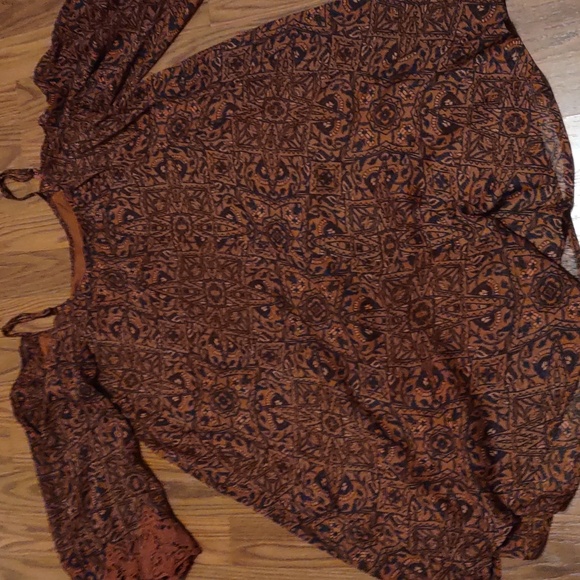 Dress with shoulder straps. Rust and black. Short, could be used as tunic. - Picture 4 of 5